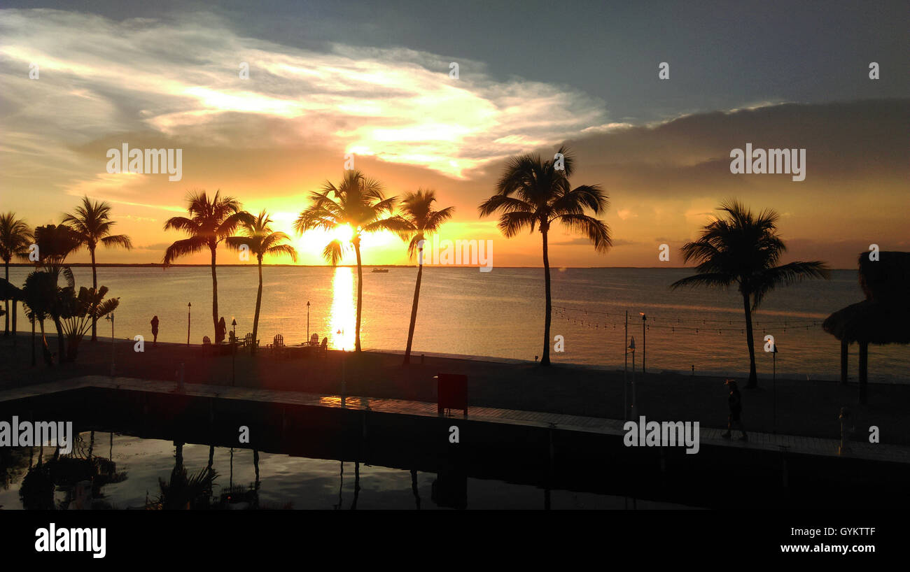 sunset in Key Largo Stock Photo