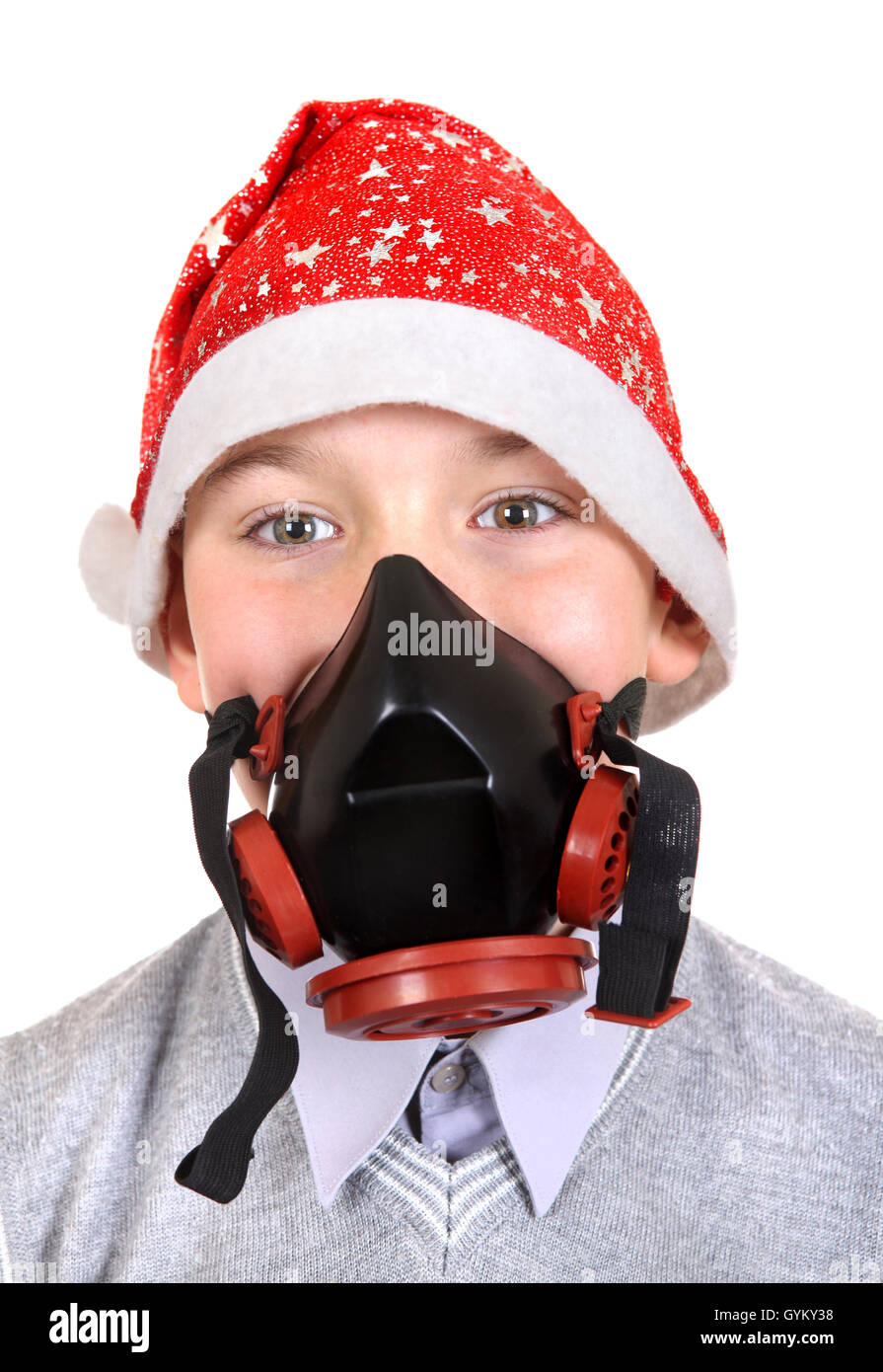 Boy in Gas Mask Stock Photo Alamy