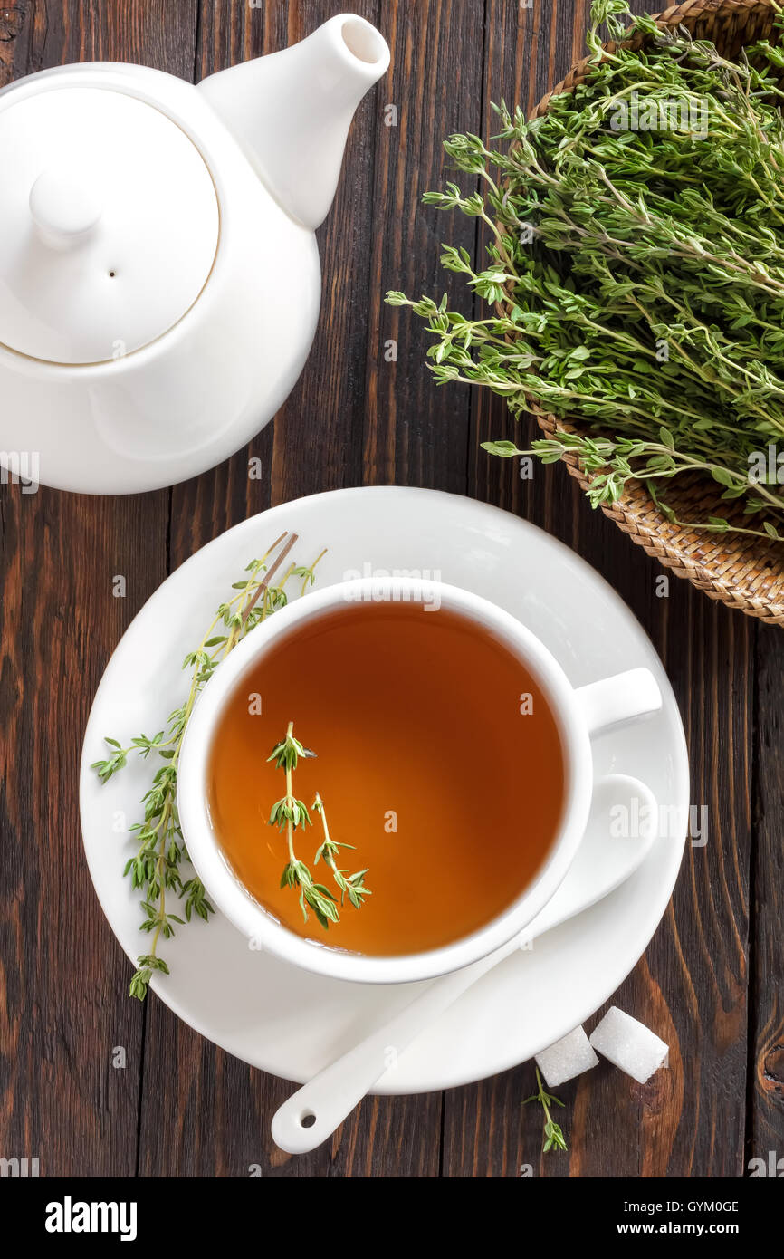 Thyme leaves white background hires stock photography and images Alamy