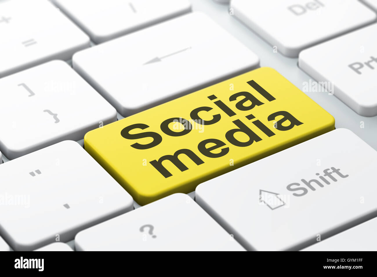 Social media concept: Social Media on computer keyboard background