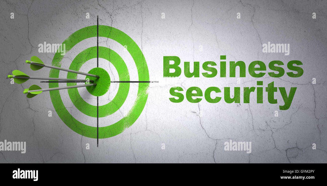 Protection concept: target and Business Security on wall background Stock Photo