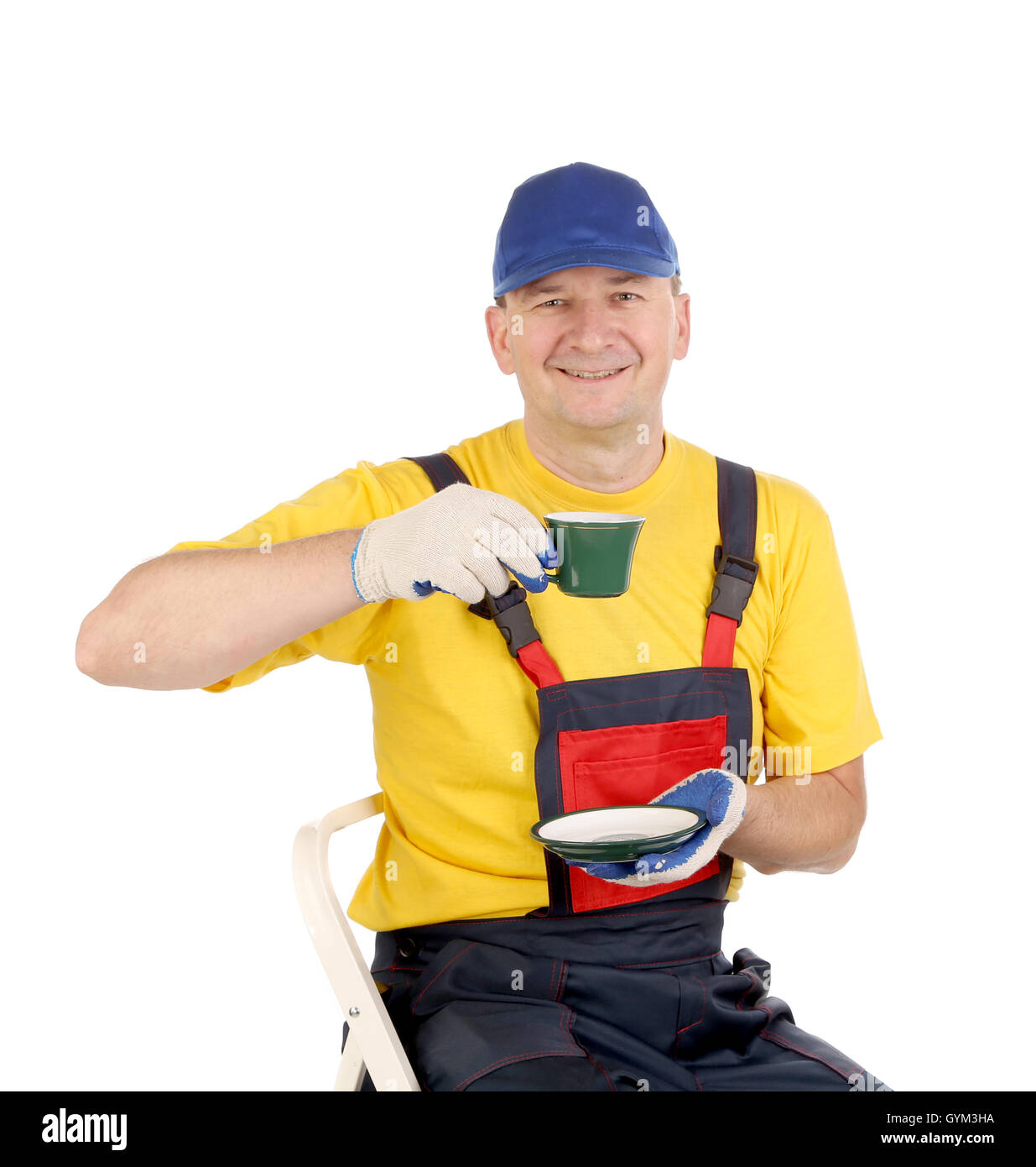 O Tea Worker Worker with cup of tea Stock Photo - Alamy