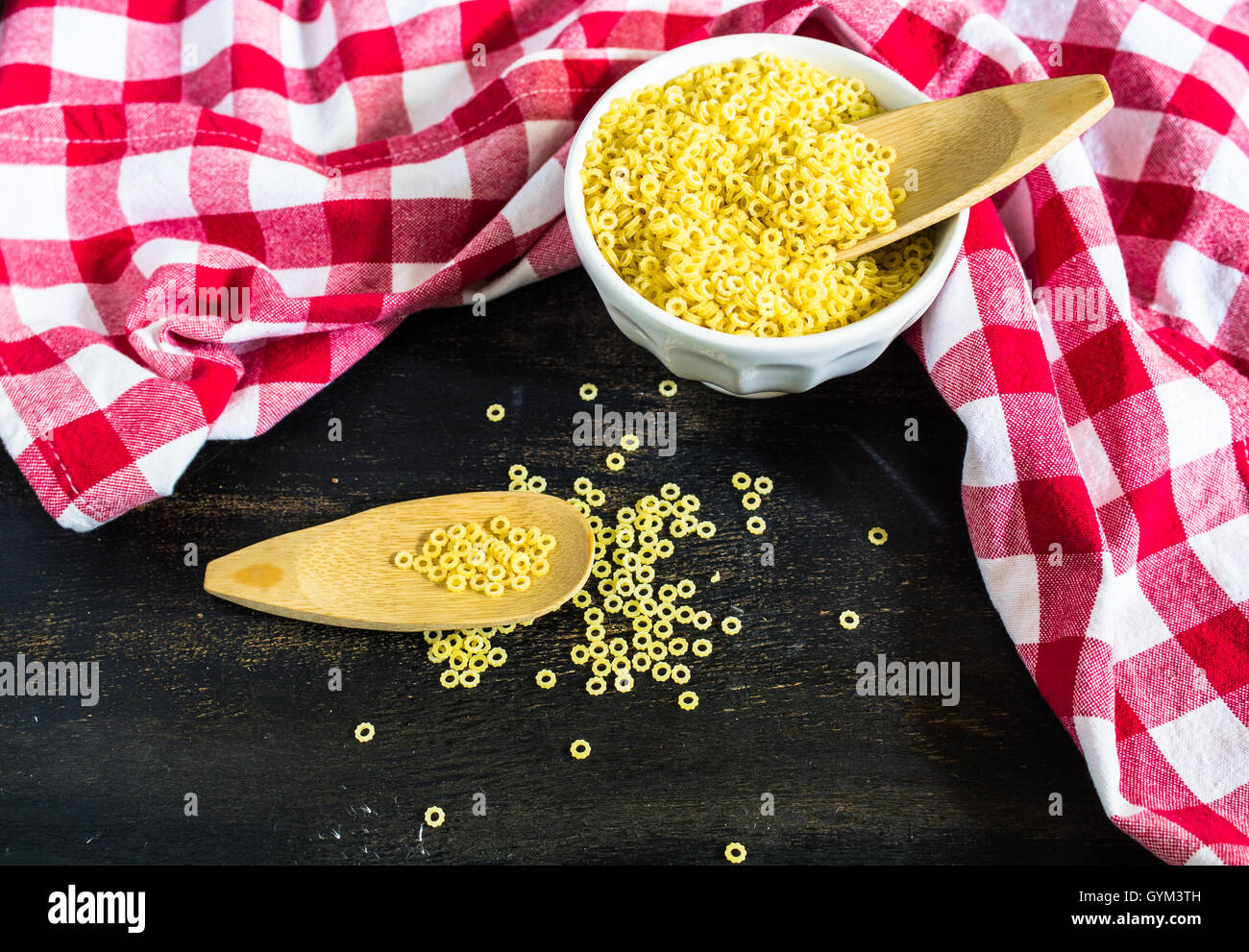 Pasta collection on rustic wooden background Stock Photo - Alamy