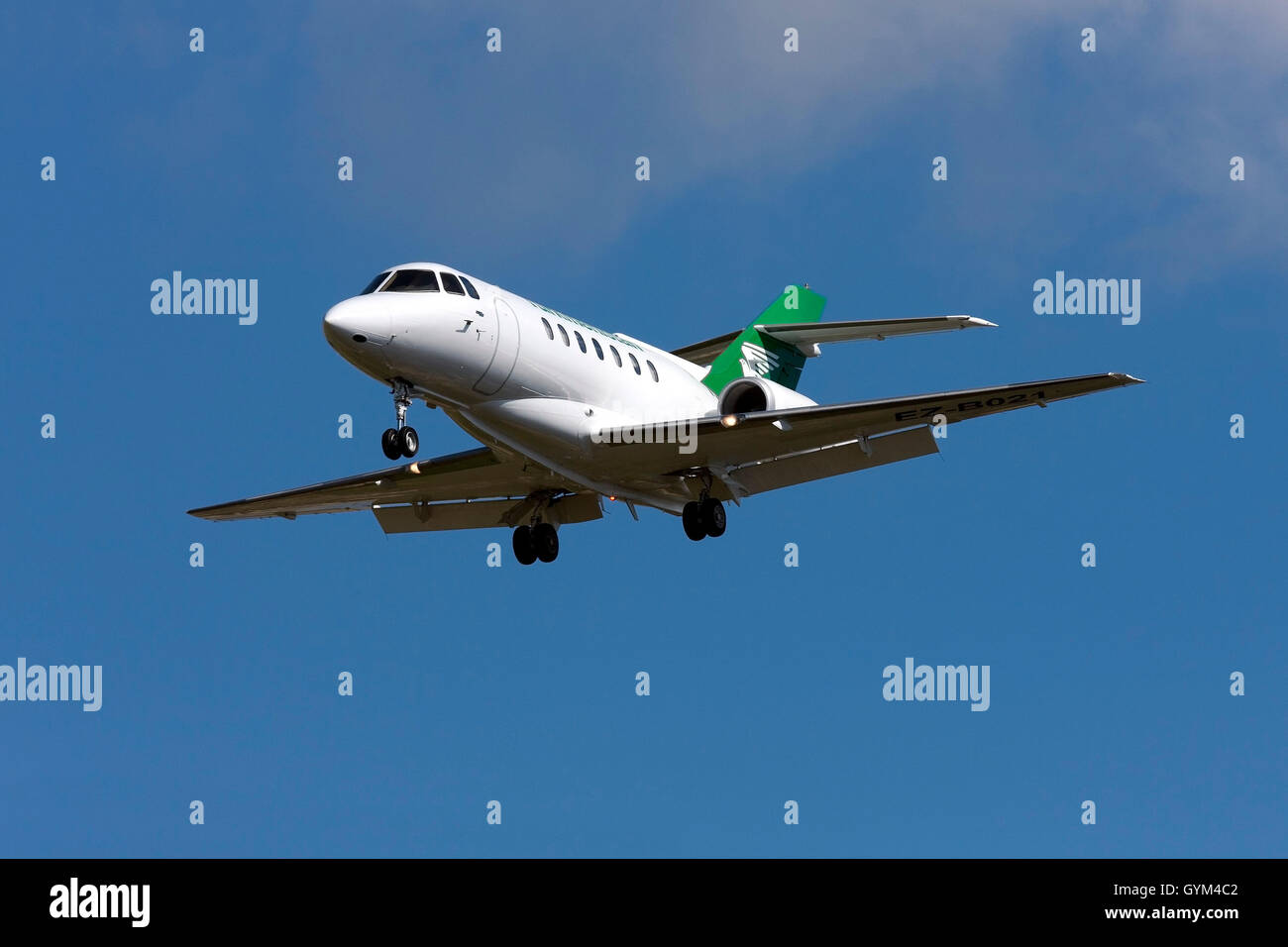 Turkmenistan British Aerospace BAe-125-1000B [EZ-B021] on finals runway 32. Stock Photo