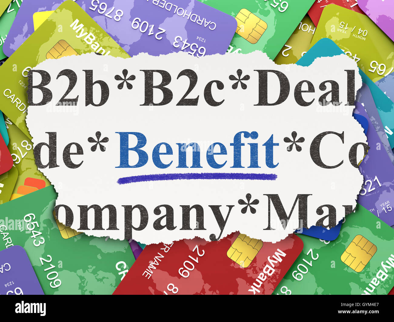 Finance concept: Benefit on Credit Card background Stock Photo