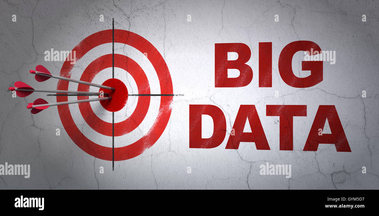 Data concept: target and Big Data on wall background Stock Photo - Alamy