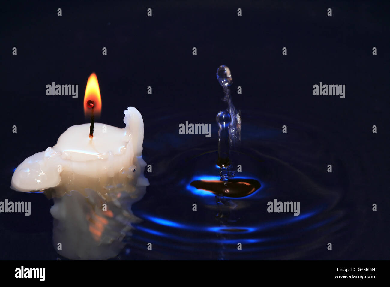 Candle In Water Stock Photo Alamy