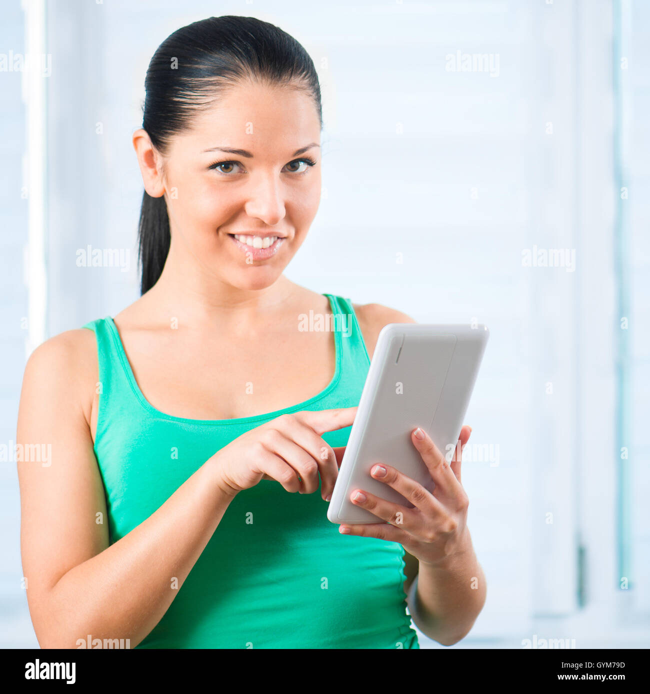 girl with the TouchPad Stock Photo Alamy