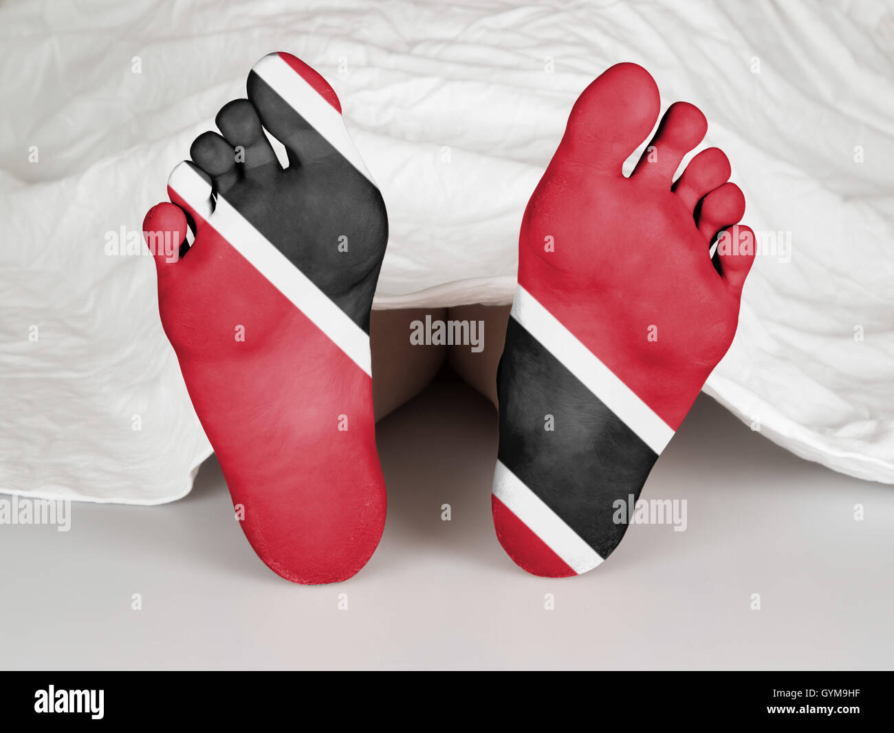 Feet with flag Stock Photo