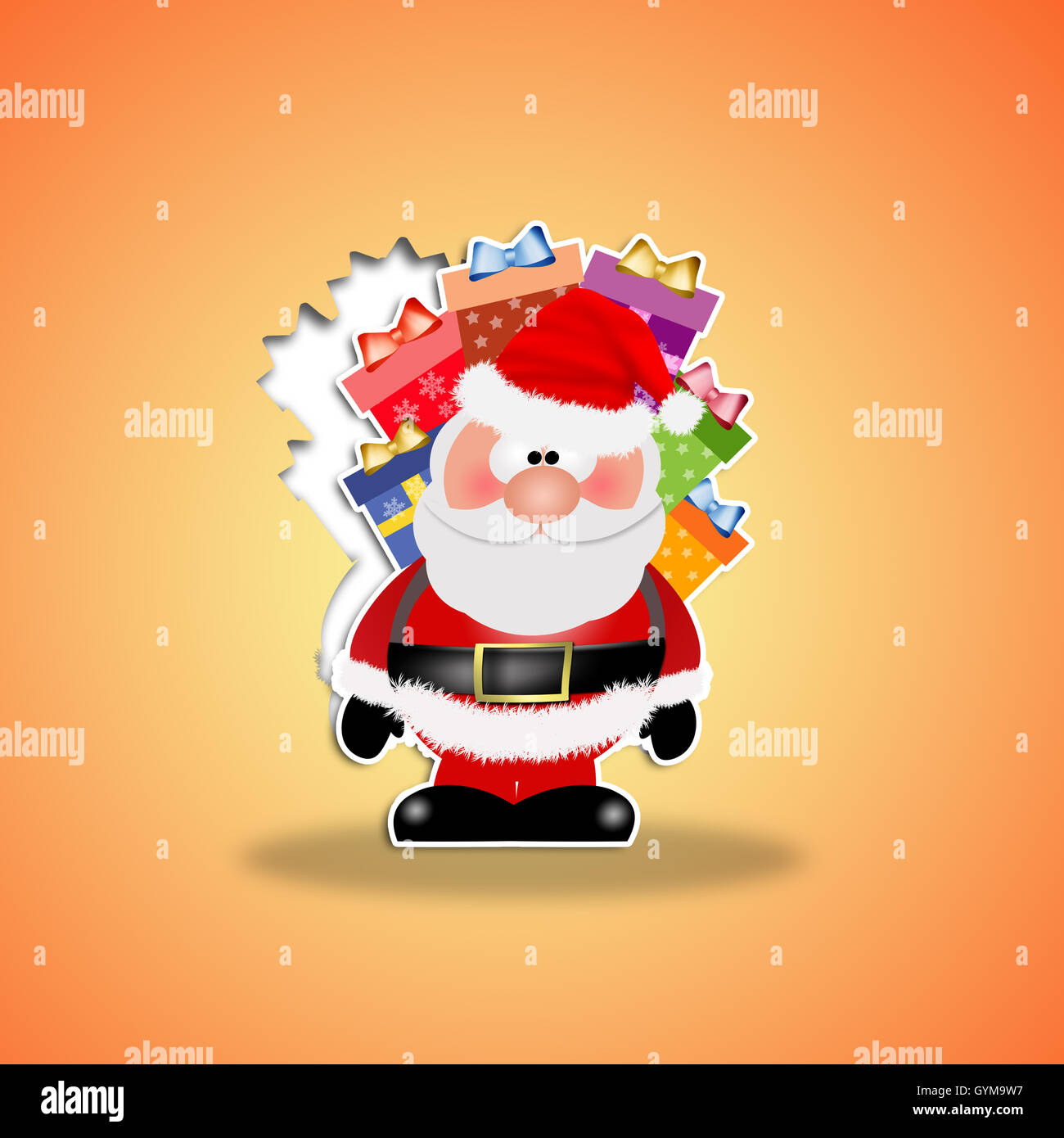 Santa with gifts Stock Photo - Alamy