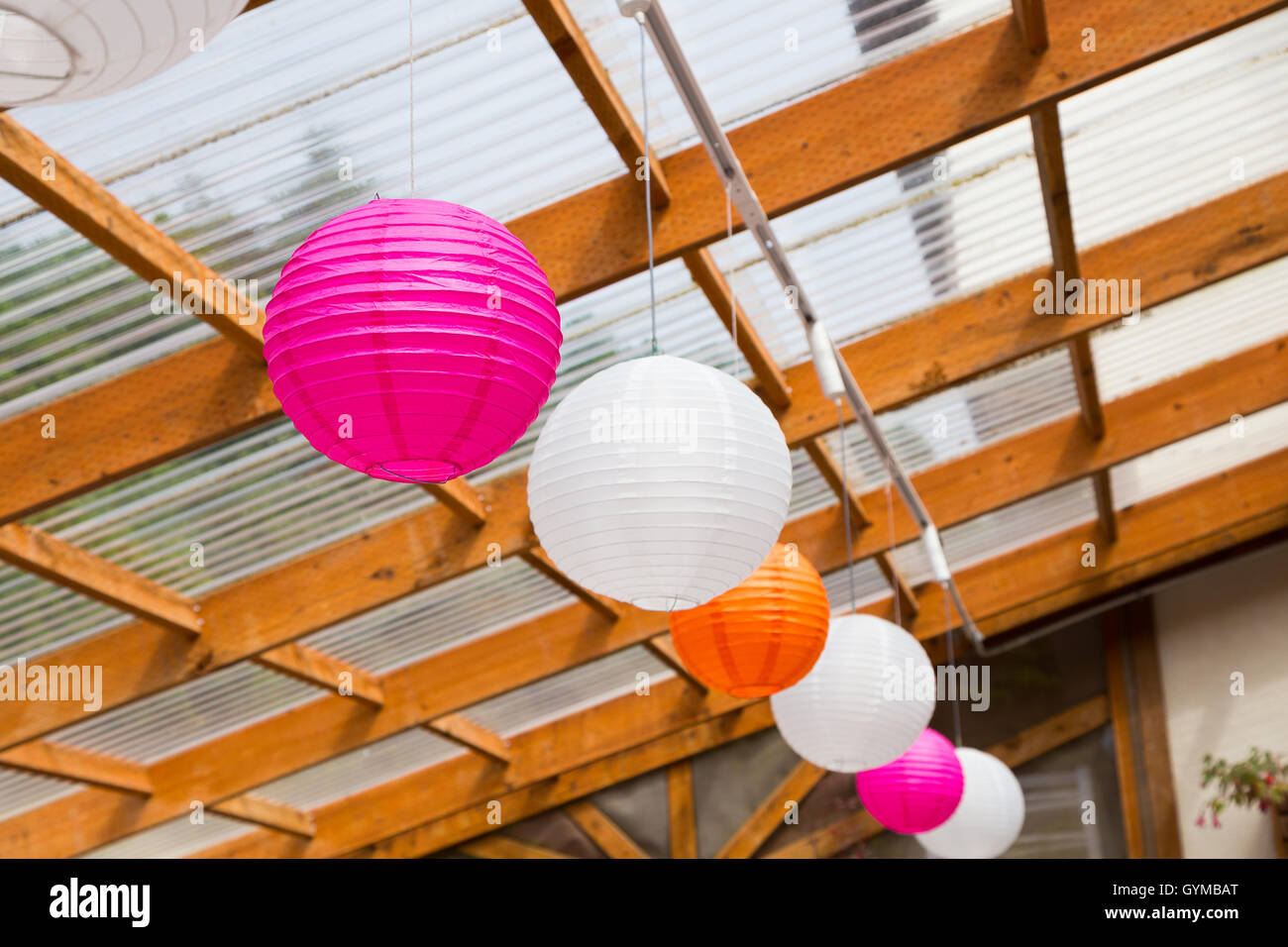 Paper Lantern Wedding Decor Stock Photo Alamy