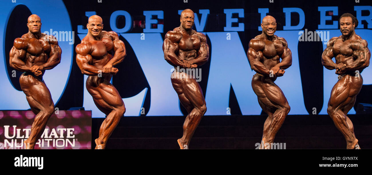 Las Vegas, Nevada, USA. 17th Sep, 2016. Bodybuilders compete in the Mr