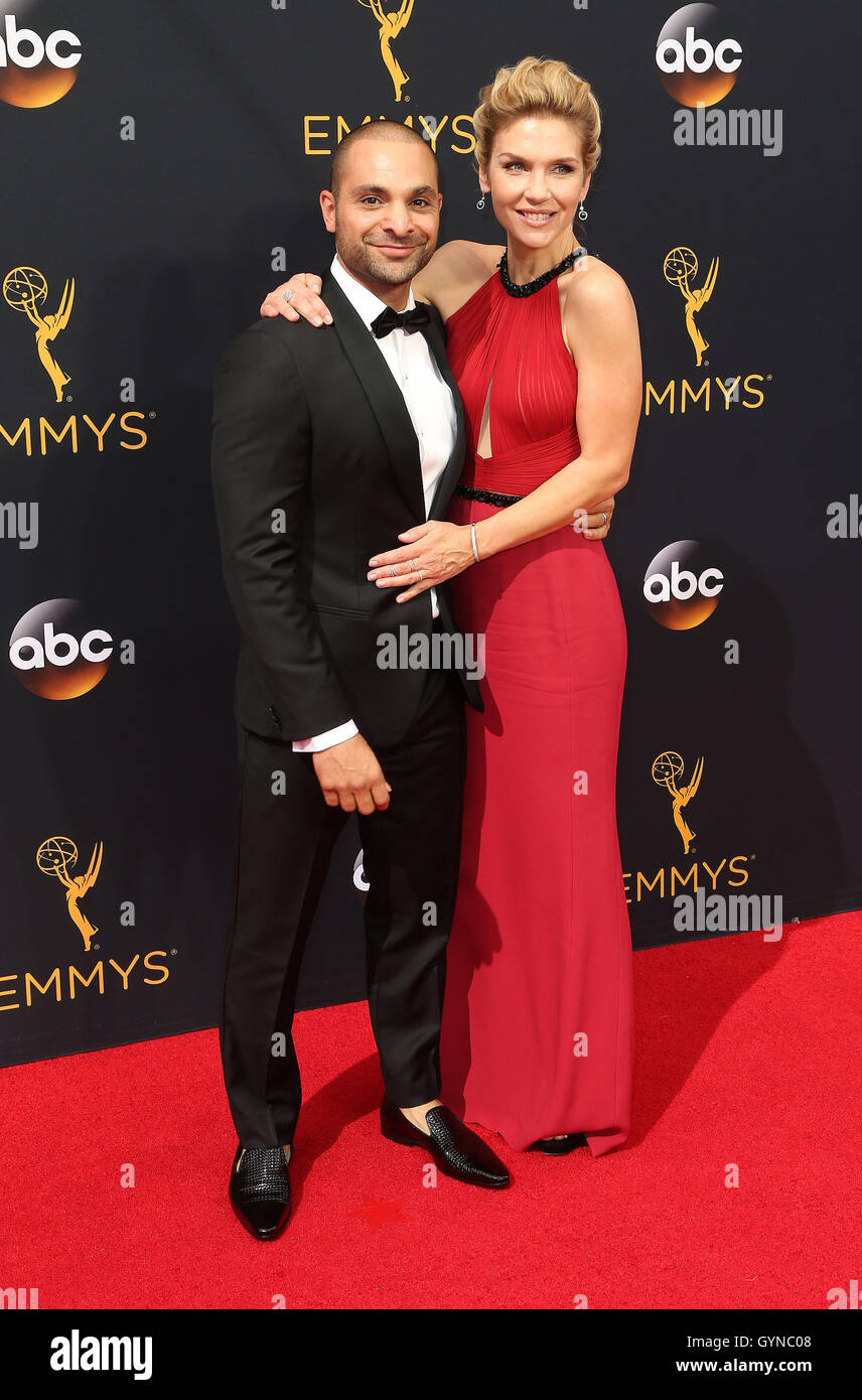 Los Angeles, CA, USA. 18th Sep, 2016. 18 September 2016 - Los Angeles,  California - Michael Mando, Rhea Seehorn. 68th Annual Primetime Emmy Awards  held at Microsoft Theater. Photo Credit: AdMedia Credit: