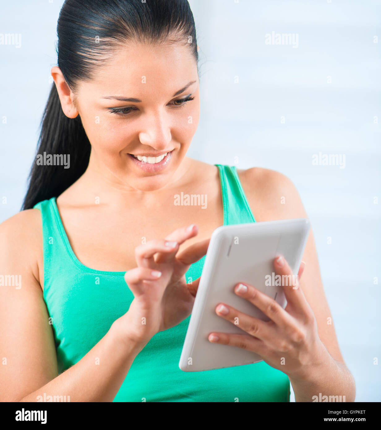 girl with the TouchPad Stock Photo Alamy