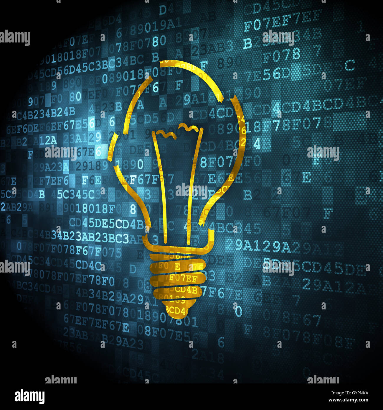 Finance concept: Light Bulb on digital background Stock Photo - Alamy