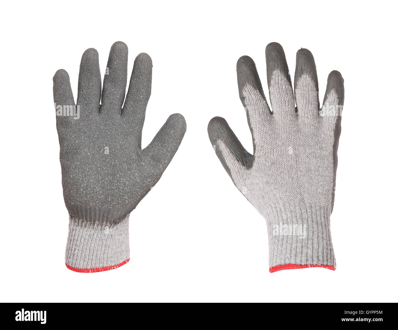 Pair of gray rubber gloves Stock Photo Alamy