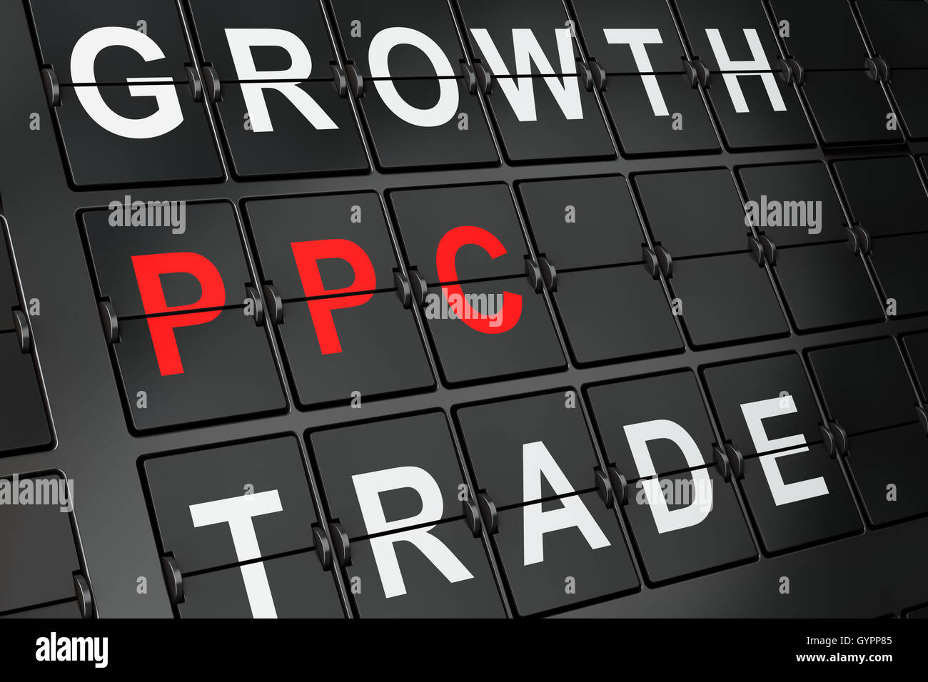 Finance concept: PPC on airport board background Stock Photo - Alamy