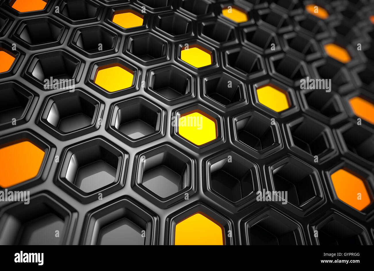 3d Rendering of Futuristic Surface with Hexagons Stock Photo - Alamy