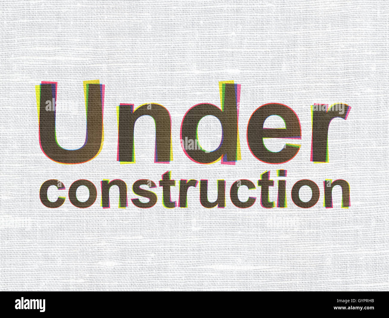 Web design concept: Under Construction on fabric texture background ...