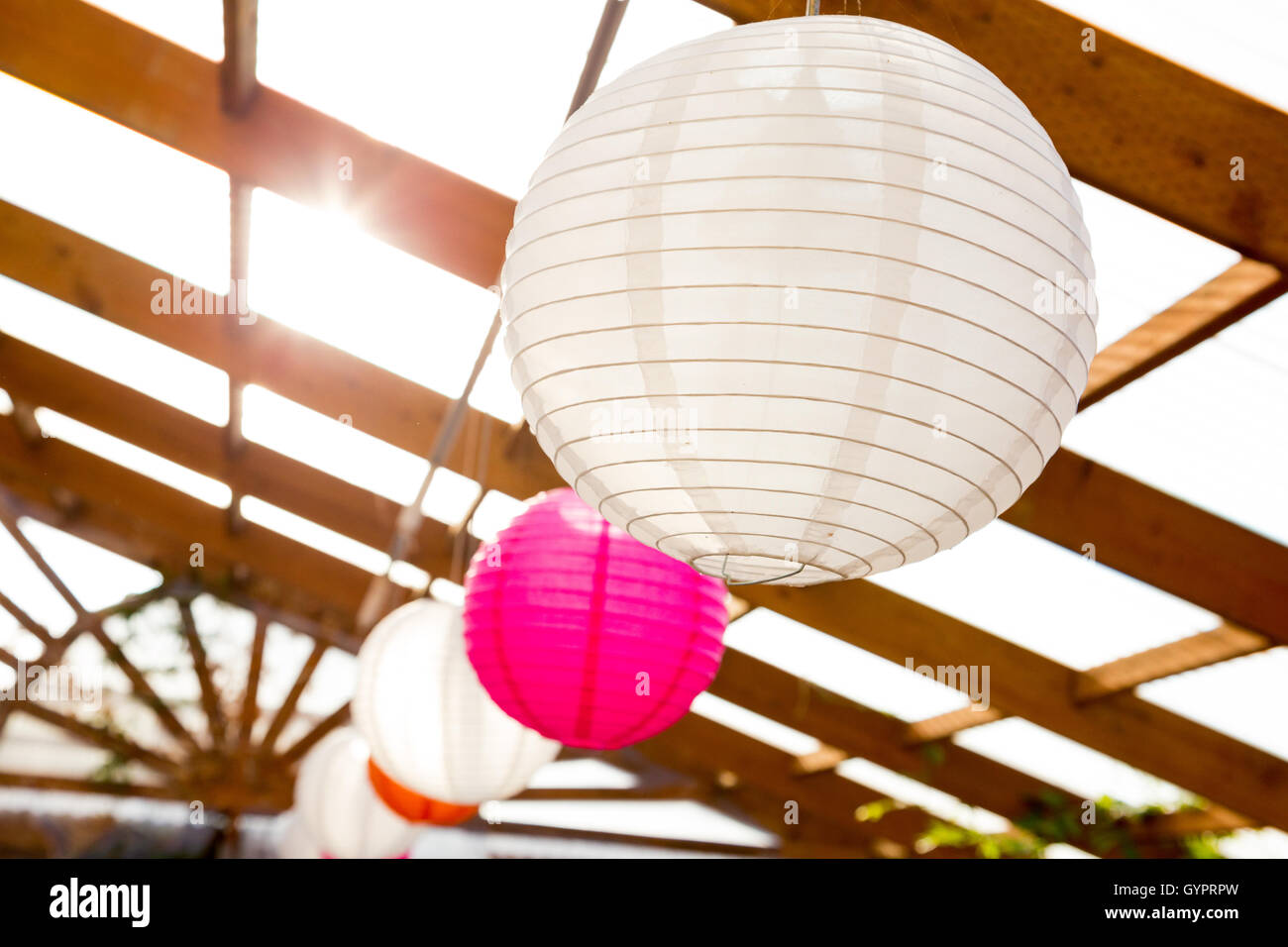 Paper Lantern Wedding Decor Stock Photo Alamy