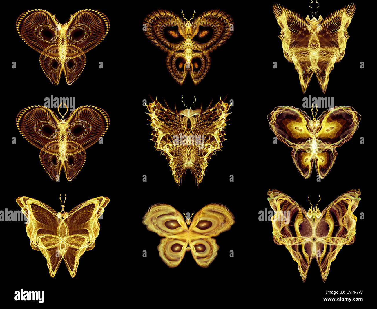 Collection of Fractal Butterflies Stock Photo - Alamy