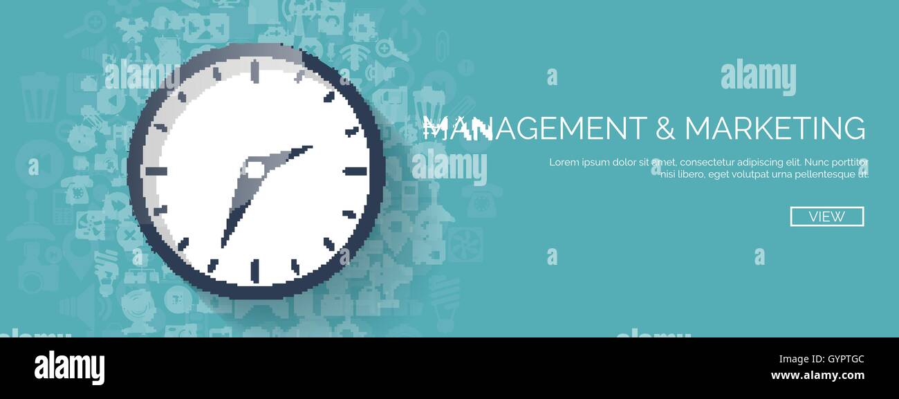 Vector illustration. Clock flat icon. World time concept. Business ...