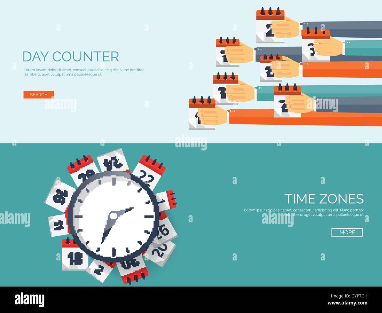 Vector illustration. Clock flat icon. World time concept. Business ...
