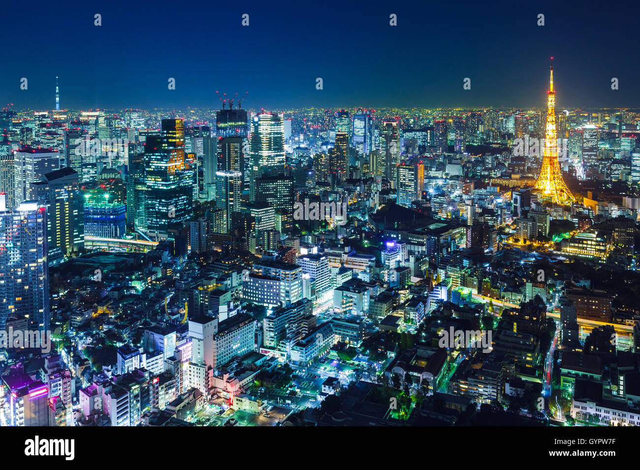 Tokyo Skyline At Night Stock Photo Alamy