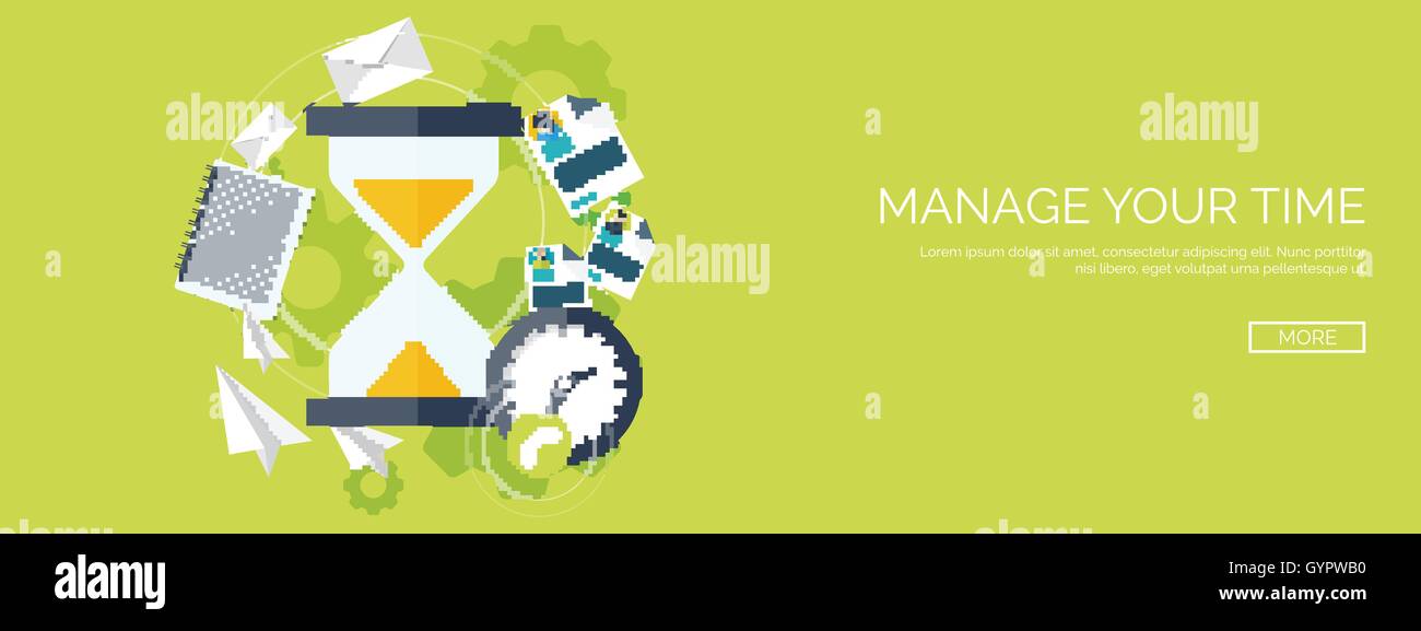 Vector illustration. Clock flat icon. World time concept. Business ...