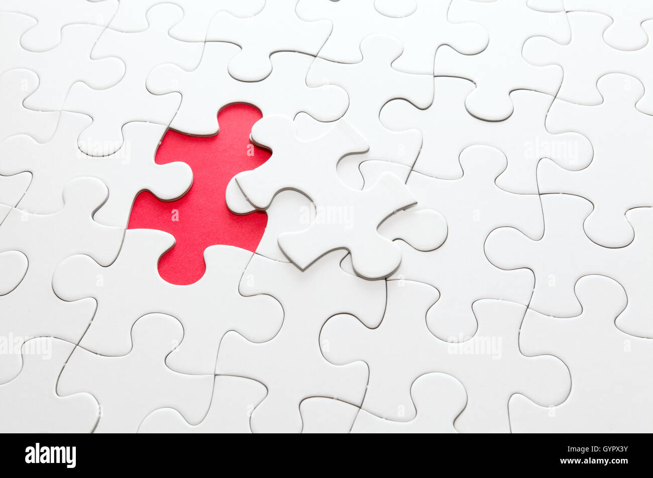 Incomplete puzzle with missing piece stock photo alamy