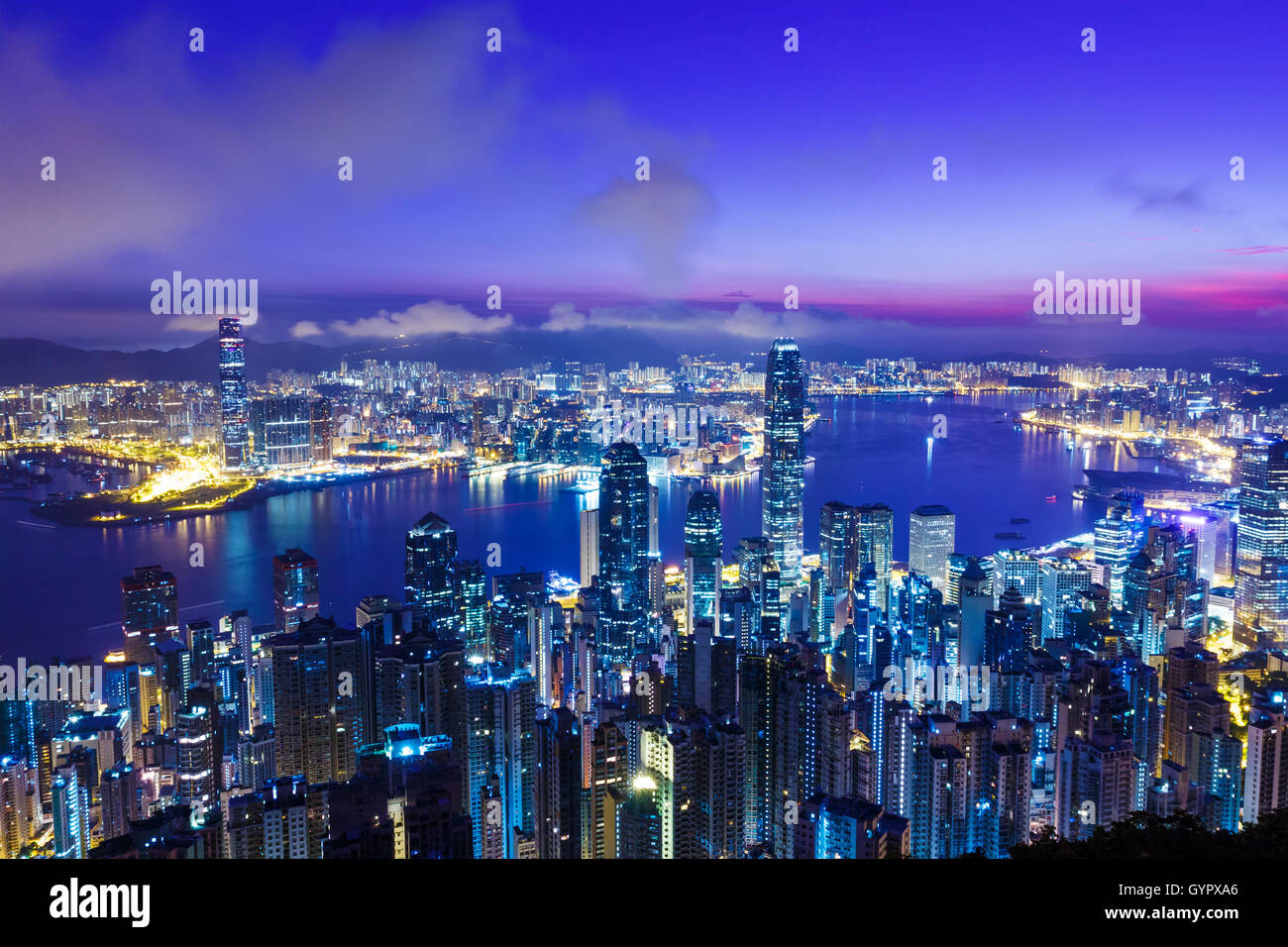 Hong Kong skyline from the peak Stock Photo - Alamy