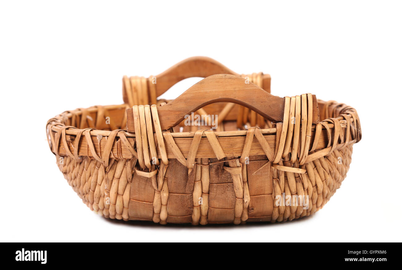 Empty wicker basket Stock Photo Alamy