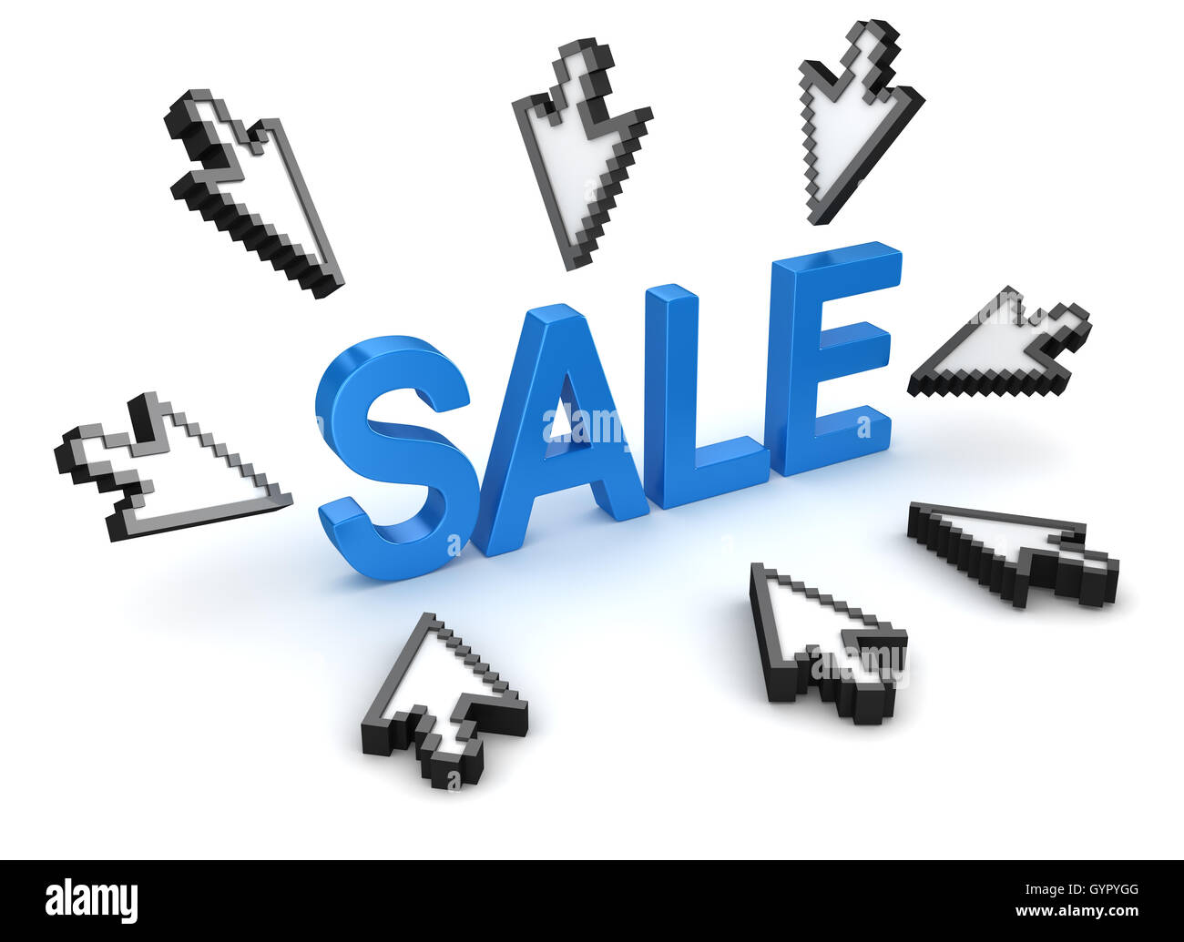 Click to sale concept , This is a 3d computer generated image. Isolated ...