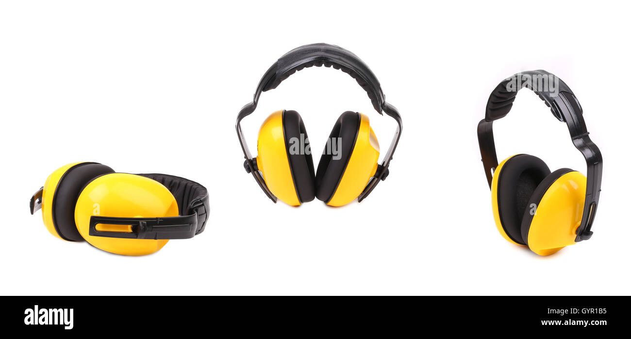 Collage of yellow ear muffs Stock Photo Alamy