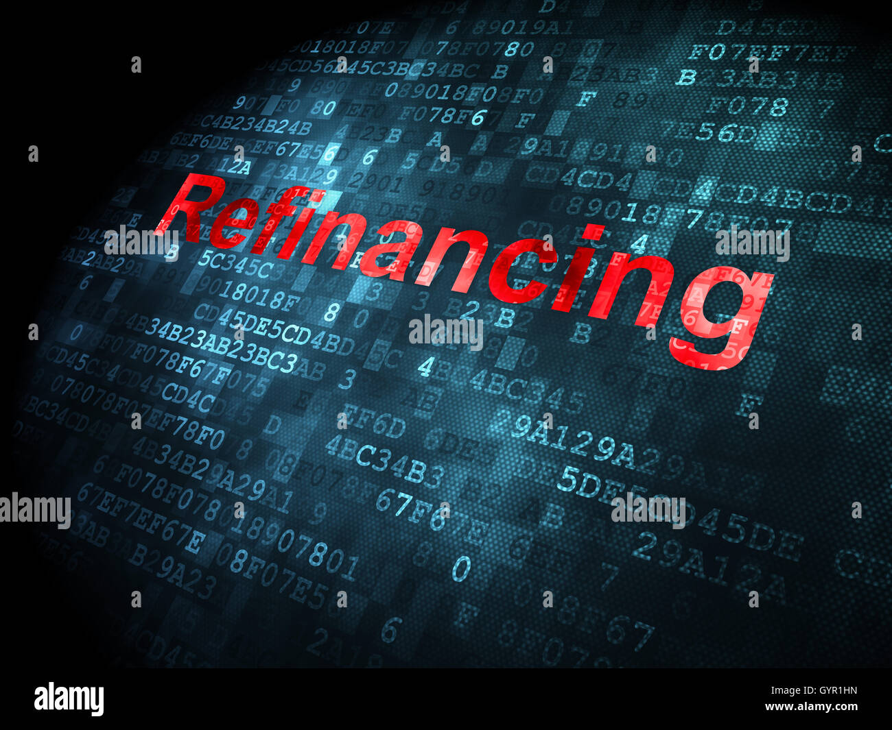 Business concept: Refinancing on digital background Stock Photo