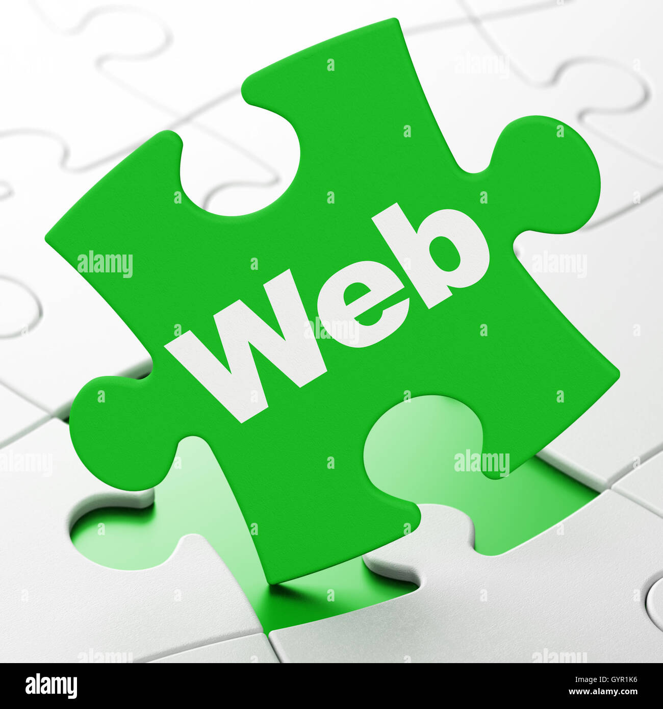 Web design concept: Web on puzzle background Stock Photo - Alamy