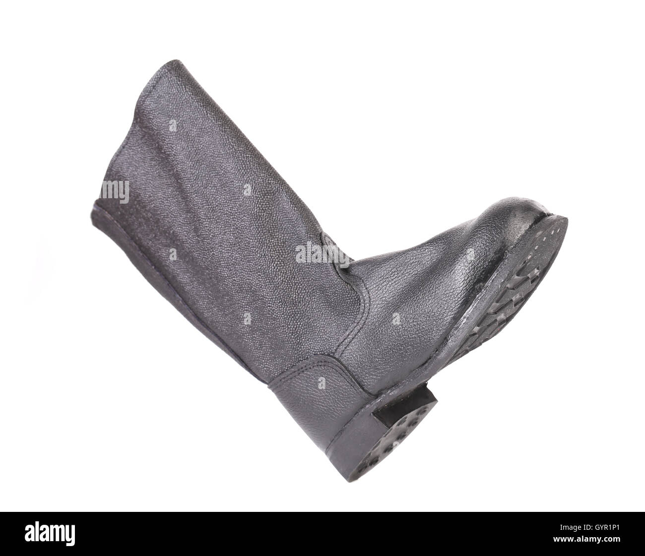 High rubber boot black color Stock Photo Alamy