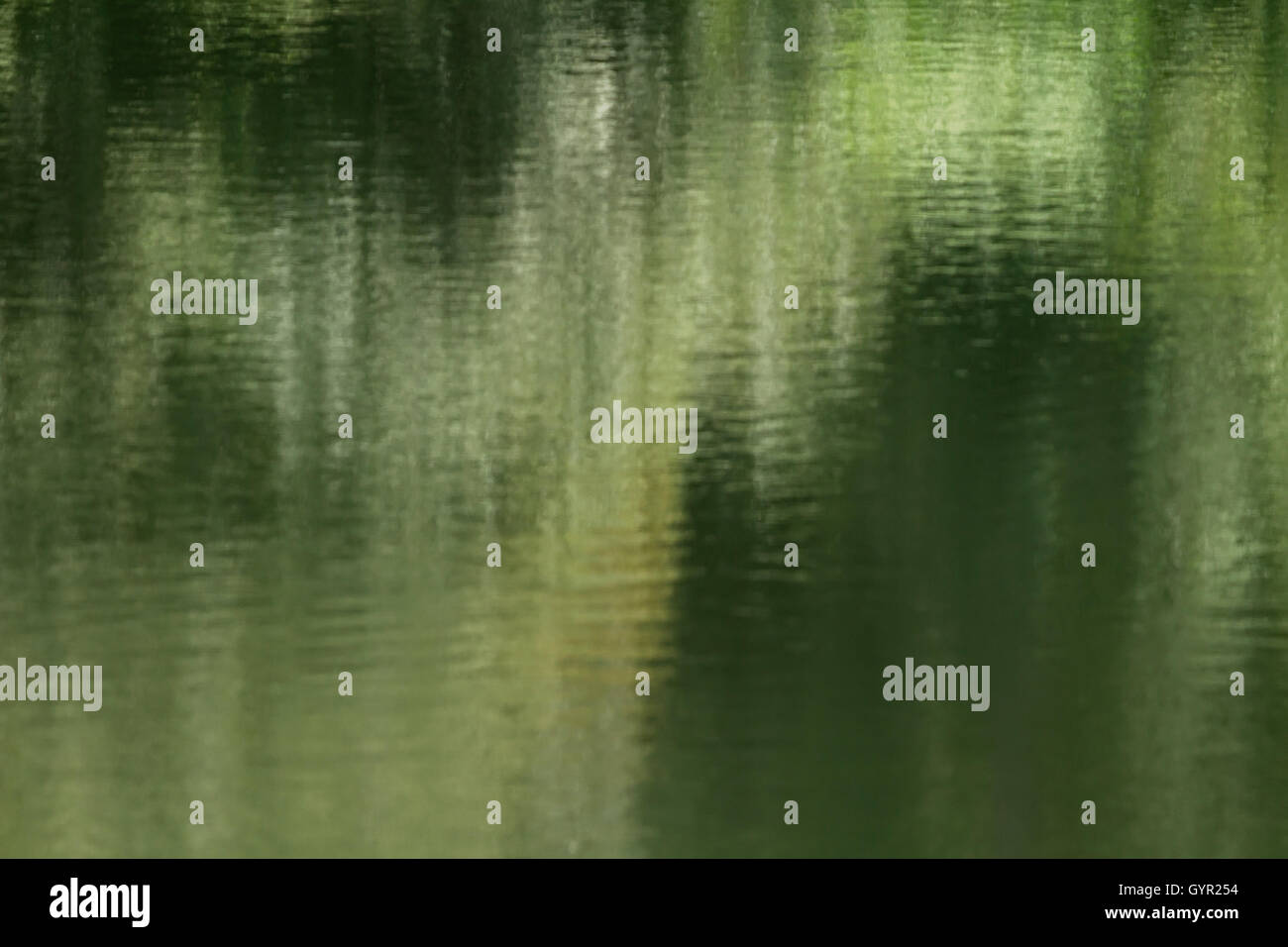 Abstract trees reflection on calm water surface Stock Photo - Alamy