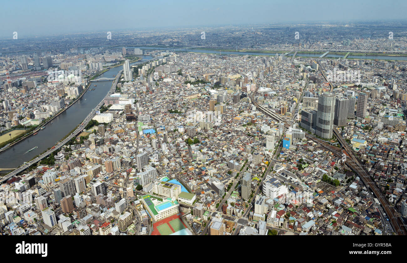 Views of Tokyo from the Skytree. Stock Photo