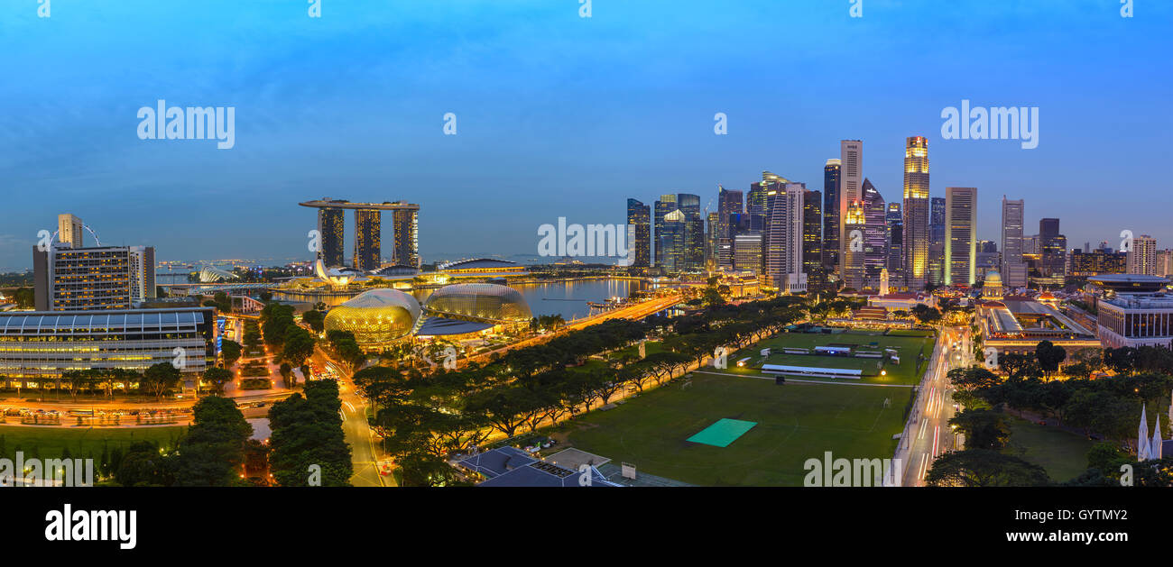 Singapore panorama city skyline at night Stock Photo