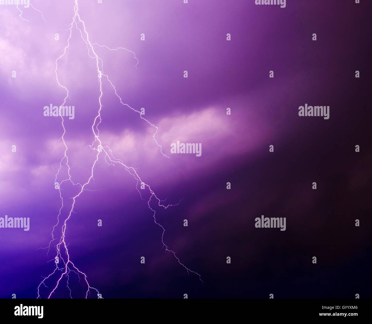 Lightning during a thunderstorm, Enger, North Rhine-Westphalia, Germany Stock Photo