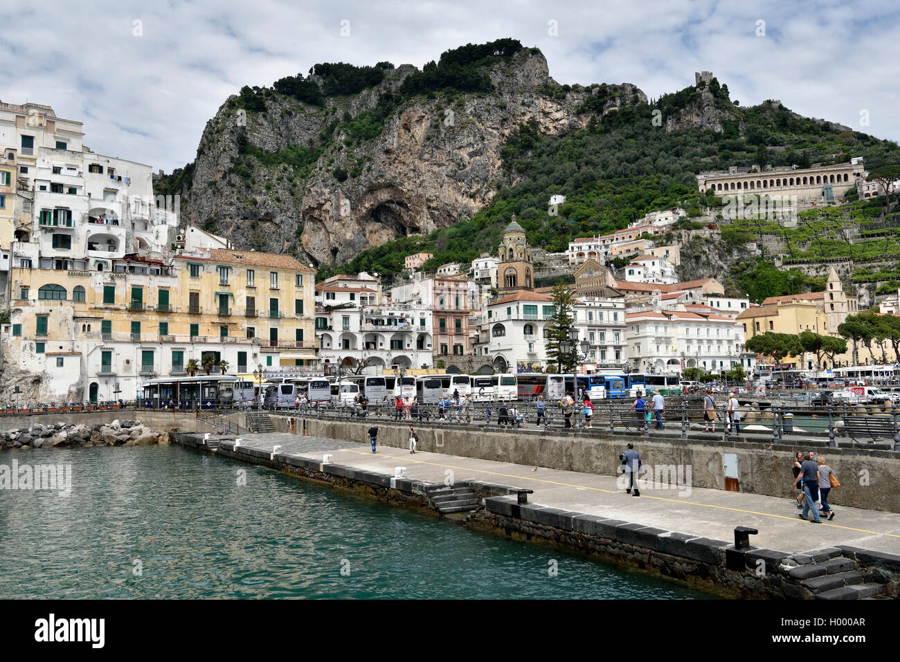 View of Amalfi, Amalfi Coast, Costiera Amalfitana, Province of Salerno, Campania, Italy Stock Photo
