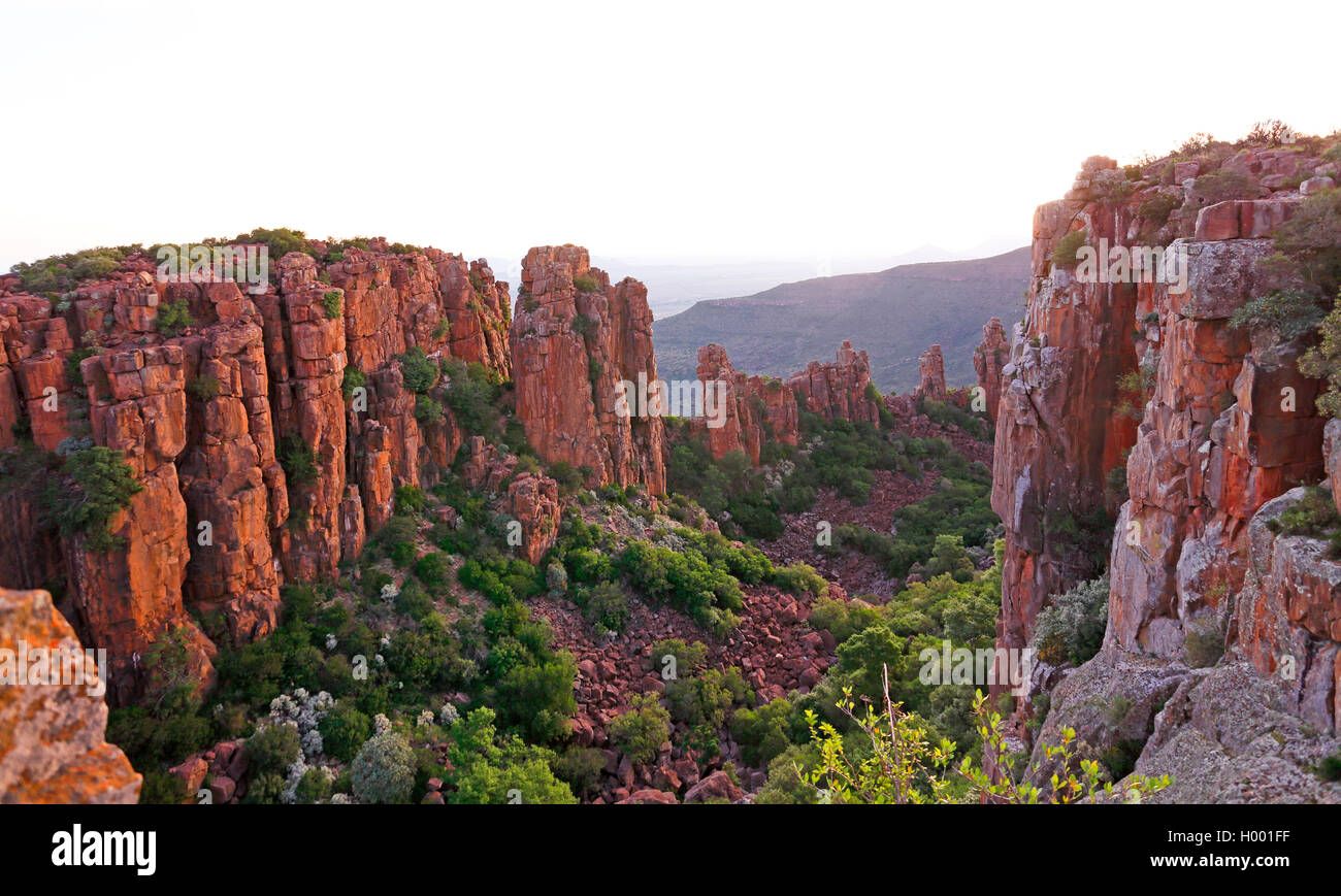 Valley of Desolation after sunset, South Africa, Eastern Cape, Camdeboo National Park, Graaff-Reinet Stock Photo