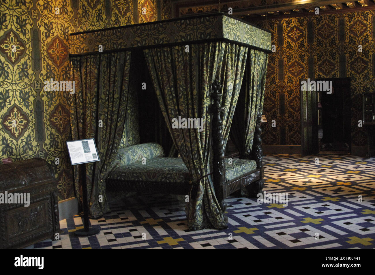 France. Blois. Royal Chateau. Bedroom of Catherine de Medici (1519-1589), Queen consort of France.16th century. Stock Photo
