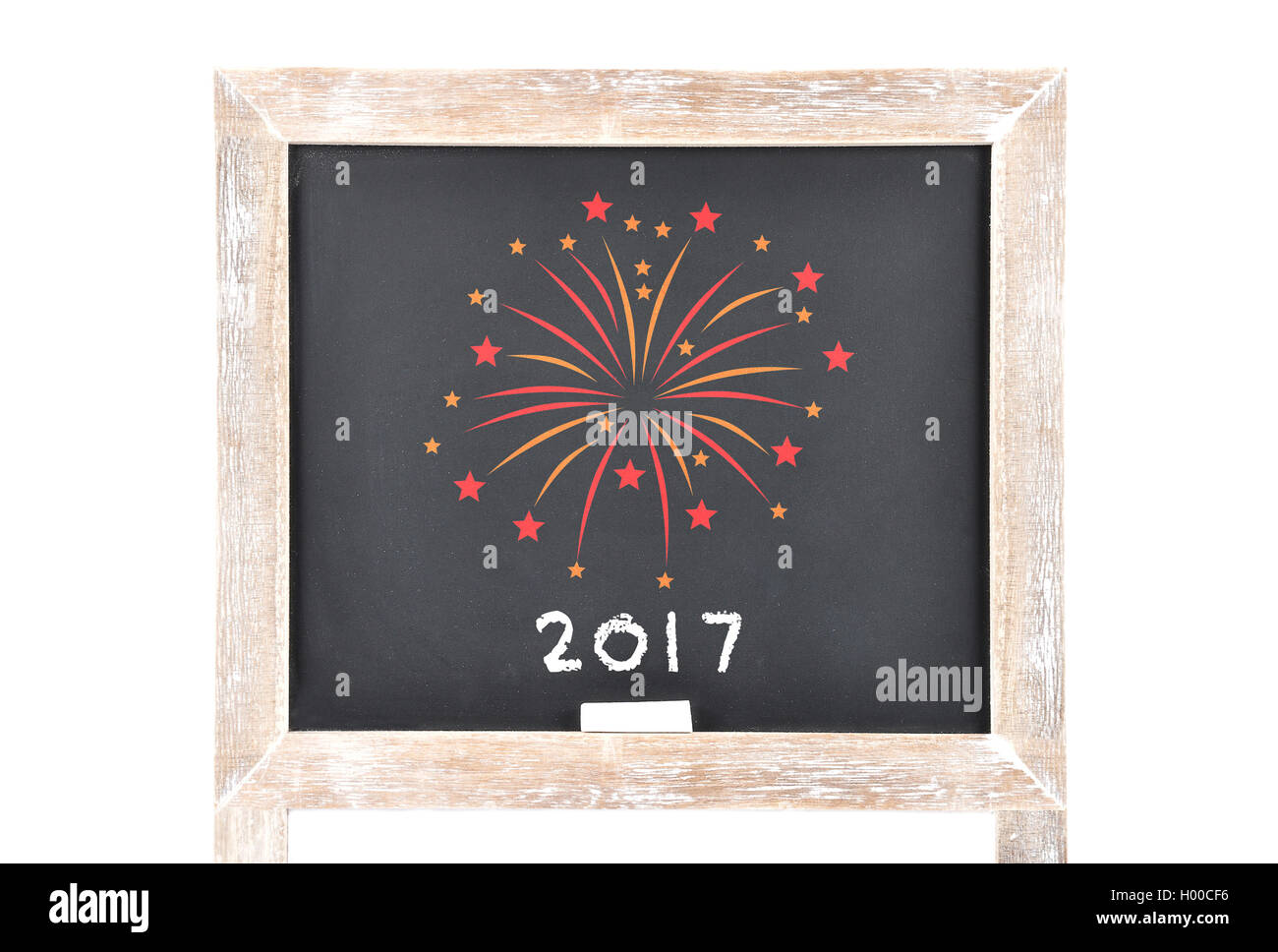 Fireworks 2017 on blackboard Stock Photo