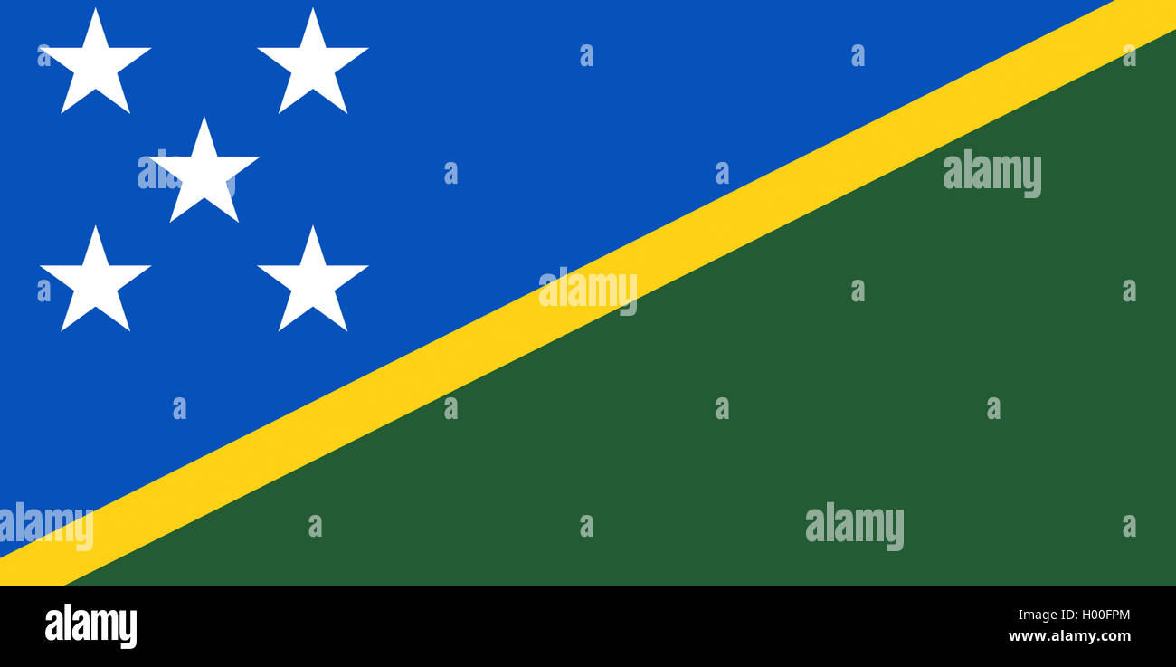 flag of the Solomon Islands, Salomon Islands Stock Photo