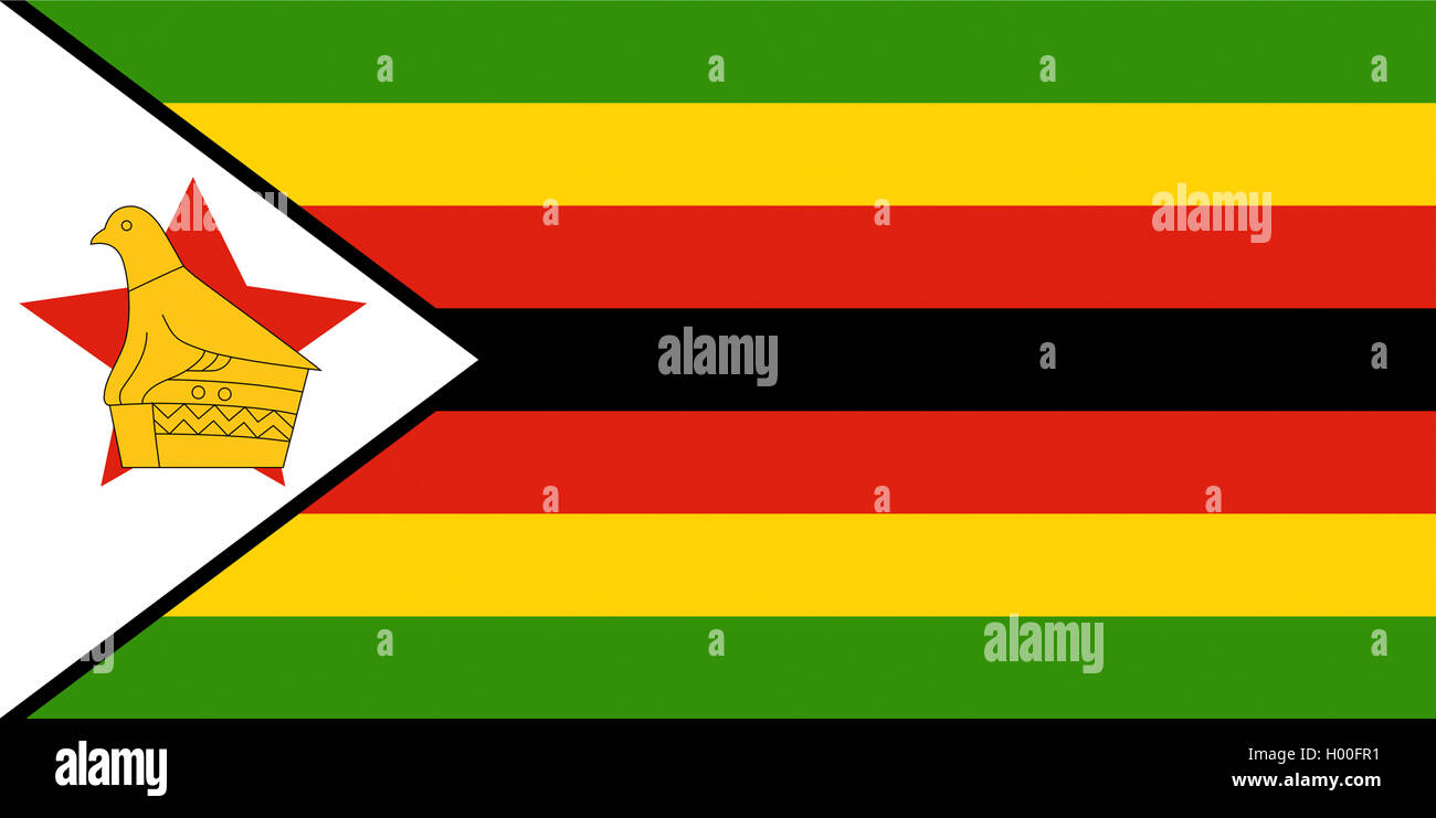 flag of Zimbabwe , Zimbabwe Stock Photo