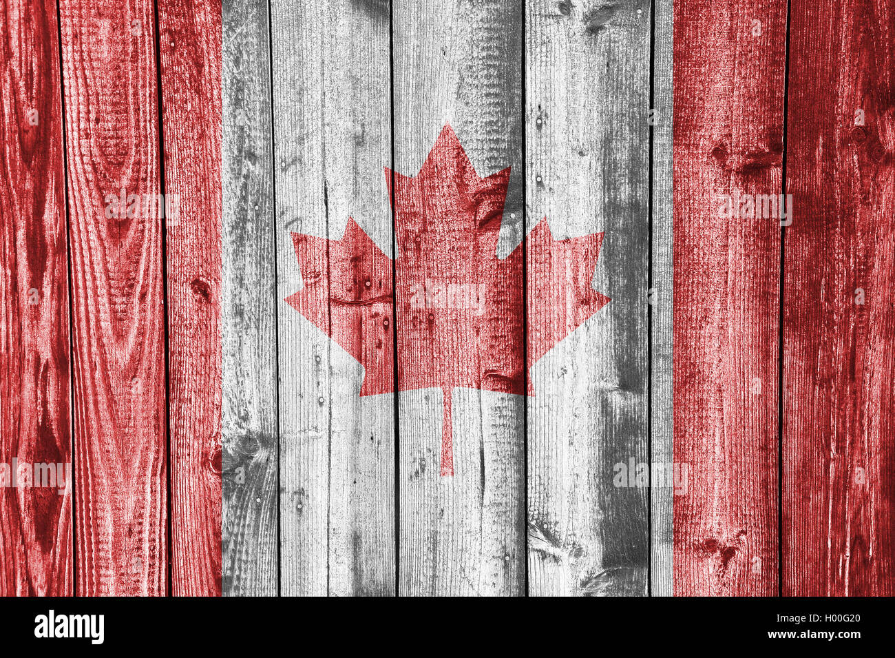 Flag on weathered wood Stock Photo - Alamy