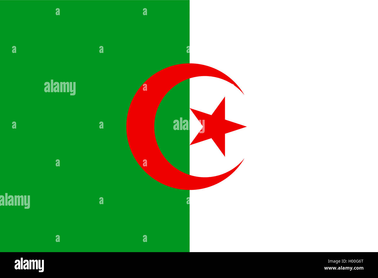 flag of Algeria, Algeria Stock Photo