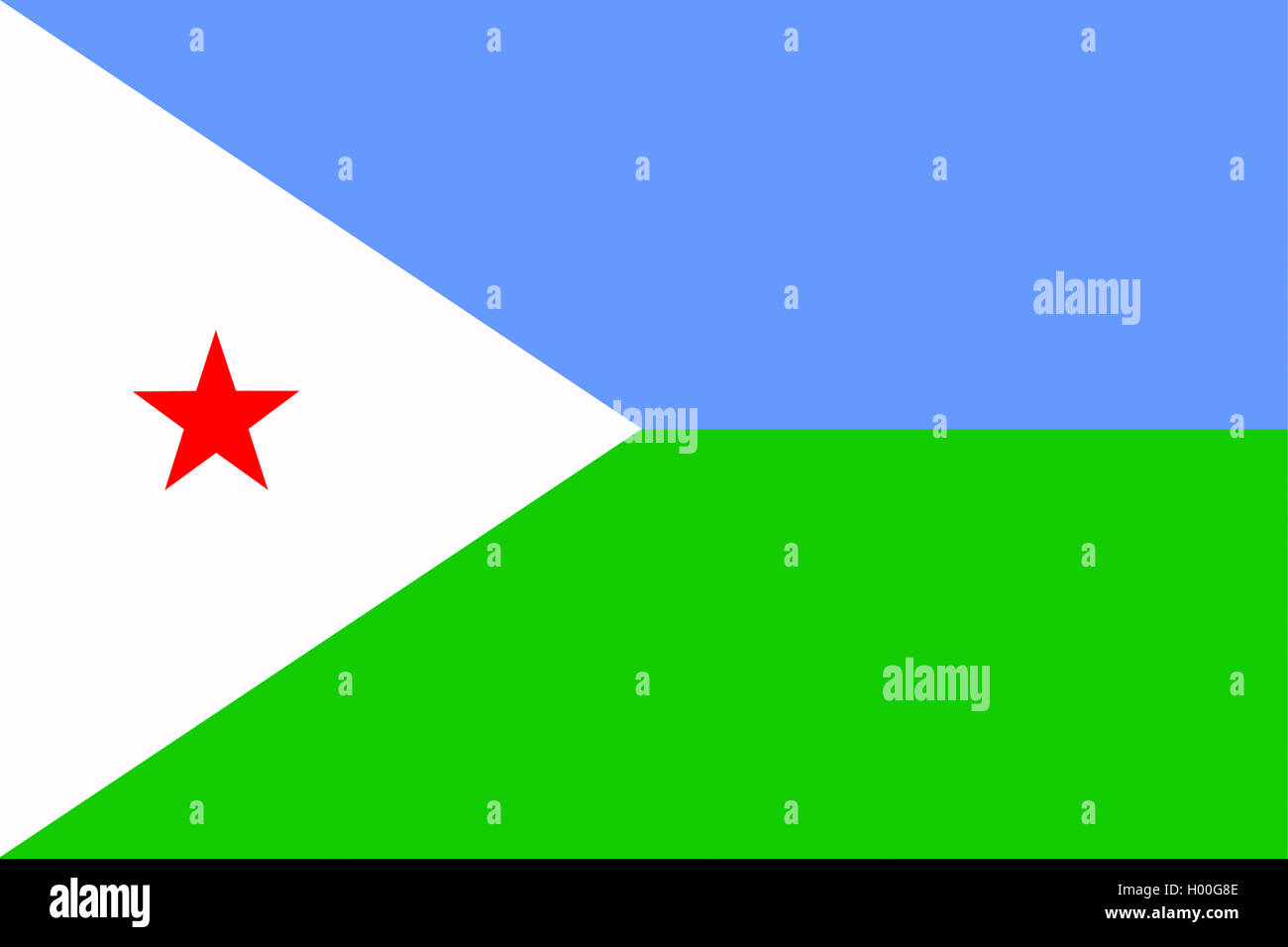 flag of Djibouti, Djibouti Stock Photo